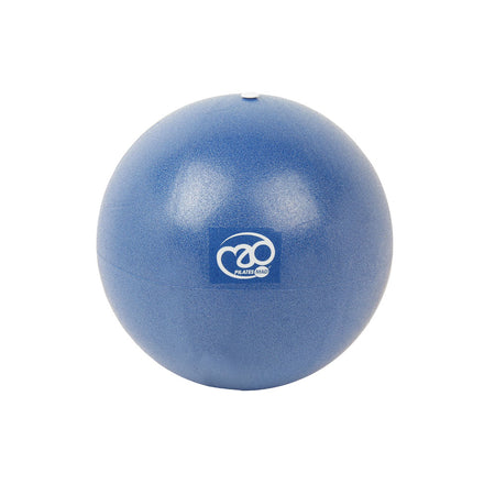 The Fitness Mad Yoga-Mad Exer-Soft Ball is a blue anti-burst Pilates ball with a textured surface and white logo, perfect for pelvic floor exercises, shown isolated on a white background.