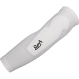 The Kookaburra Padded Scuff Sleeve is a white compression garment with padded fielding protection and a black Kookaburra logo on the forearm.