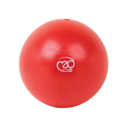 A bright red Yoga-Mad Exer-Soft Ball by Fitness Mad with a lightly textured surface and white logo, ideal for pelvic floor exercises, is pictured against a plain white background.