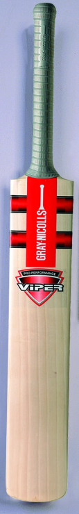 The Gray Nicolls Autograph Bat SH is a classic Short Handle cricket bat made from English Willow, featuring a green grip and a red label with black stripes and the word "Viper" above a shield graphic near the base.