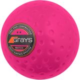 The Grays Match Hockey Ball is a bright pink ball from Grays, ideal for club-level play and excellent visibility on the field.