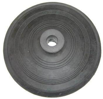 The Aresson Rounders Base (Single) is a round, black rubber washer with a central hole and concentric circular grooves on its surface.