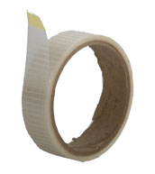 A roll of Hunts County Fibreglass Cricket Bat Tape 1" x 10m features a clear, textured surface and is partially unrolled to display the adhesive side and robust cardboard core—perfect for repairing cricket bats or ensuring dependable edge protection.