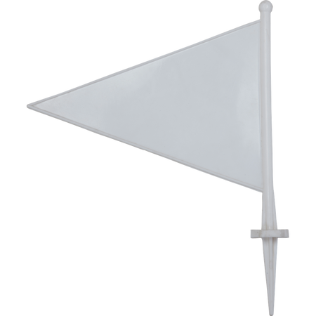 Hunts County Boundary Flags (Pack of Ten) are triangular pennants with pointed-end poles, perfect as boundary markers. Available in White, Red, or Yellow.