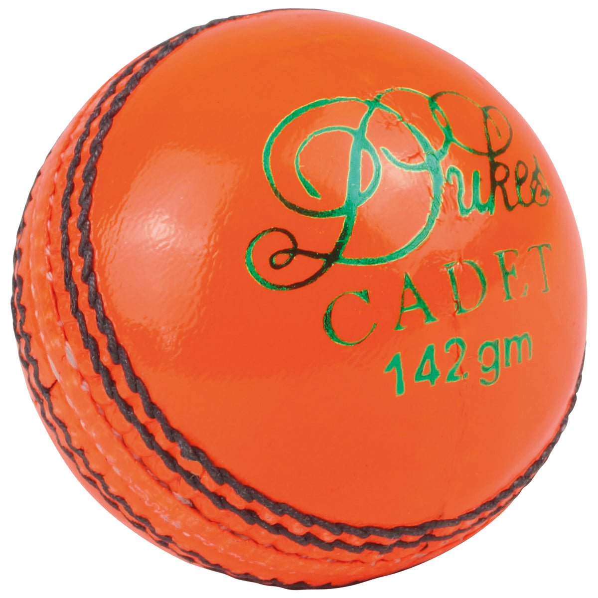 The Dukes Cadet A Cricket Ball (Junior - Orange) by Dukes features premium leather, visible stitching, and is ideal for junior players.