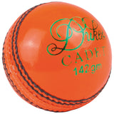 The Dukes Cadet A Cricket Ball (Junior - Orange) by Dukes features premium leather, visible stitching, and is ideal for junior players.
