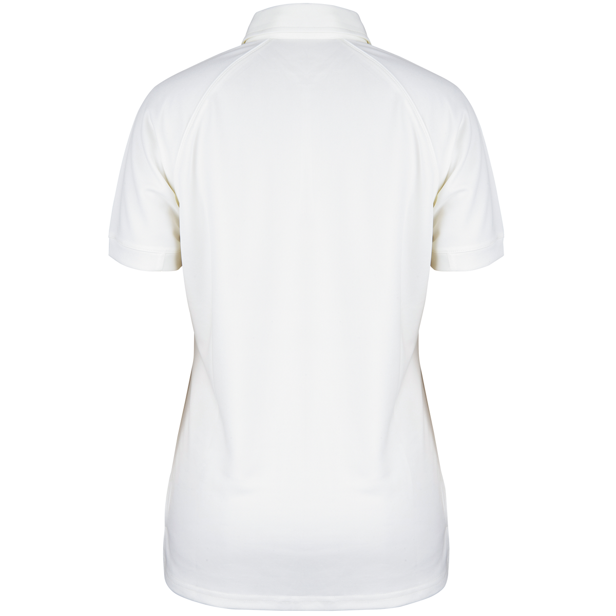 The Gray Nicolls Ladies Matrix V2 Match Shirt is shown from the back, featuring a collar and short sleeves. This comfortable, breathable polo offers all-day wear and displays no visible logos or designs.