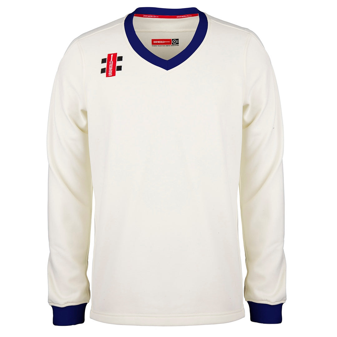 The Gray Nicolls Pro Performance Senior Sweater is a long-sleeve navy senior cricket sweater, perfect for matches and practice.