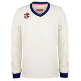 The Gray Nicolls Pro Performance Senior Sweater is a long-sleeve navy senior cricket sweater, perfect for matches and practice.