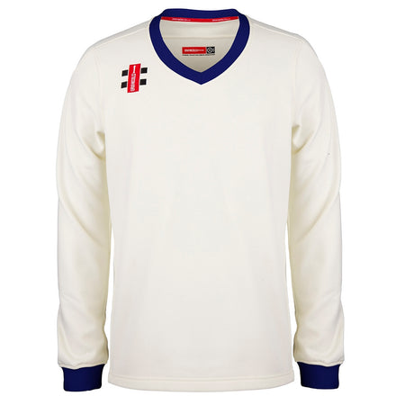 The Gray Nicolls Pro Performance Senior Sweater is a long-sleeve navy senior cricket sweater, perfect for matches and practice.
