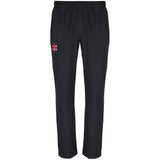 The Gray Nicolls Rockhampton CC Velocity Track Trouser - Junior features an athletic fit, elastic waistband, small red and white logo on the upper left thigh, and a straight-leg design ideal for workouts or daily wear.