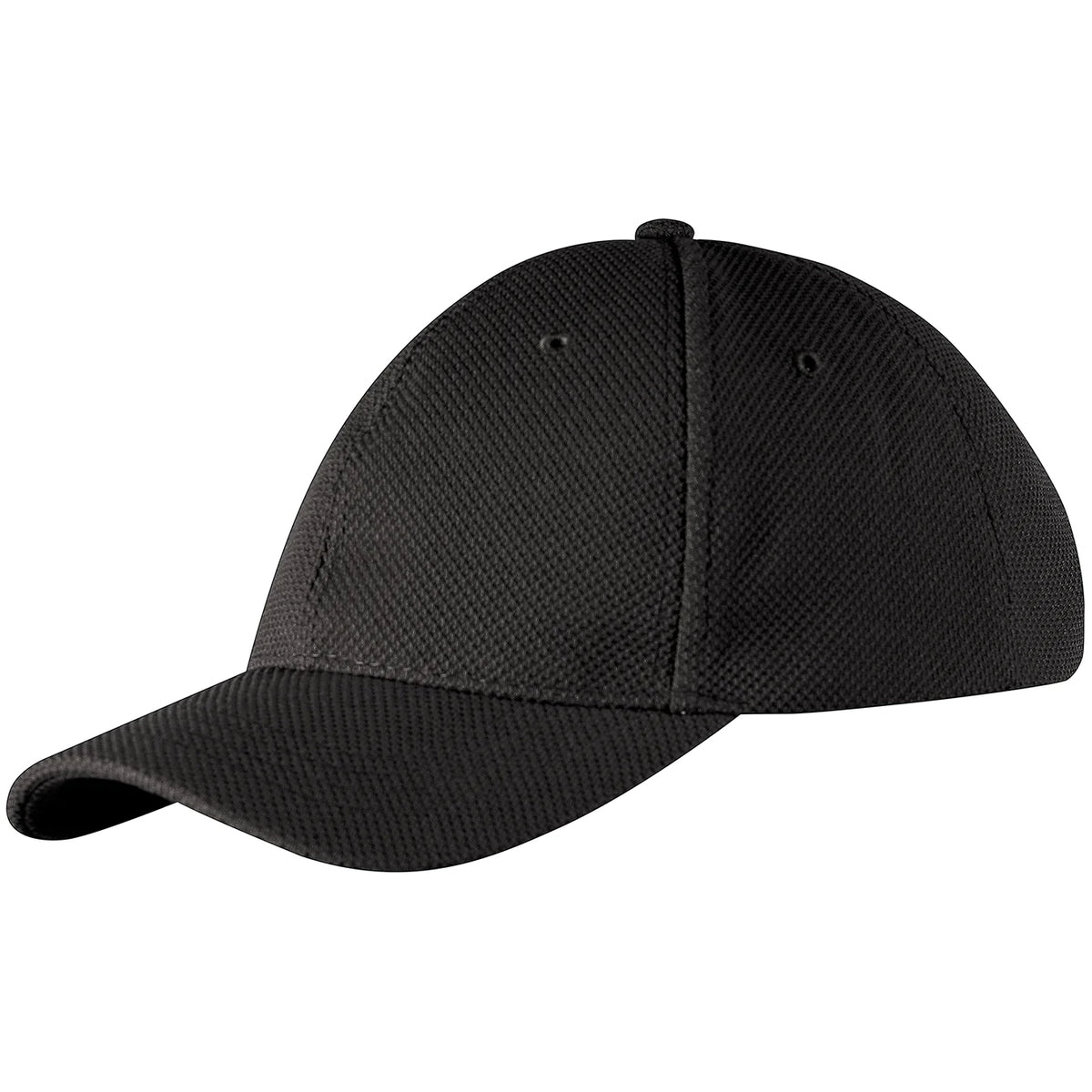 The Gray Nicolls Cricket Cap by Gray Nicolls is shown in black, featuring an adjustable fit, curved brim, and textured fabric against a white background.