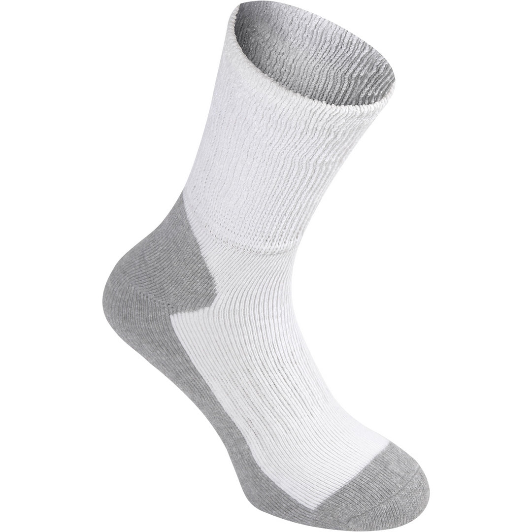 A single Gray Nicolls Matrix Sock with gray accents on the toe, heel, and sole is displayed on an angled, invisible foot-shaped holder—ideal for anyone wanting cushioned comfort and style from Gray Nicolls.