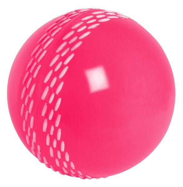 The Gray Nicolls Velocity Ball is a pink lightweight cricket ball featuring white textured stitching, shown against a plain white background.