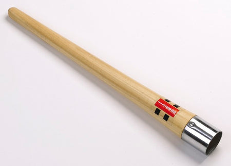The Gray Nicolls Gripping Cone by Gray Nicolls, with a metal threaded end and red label, is designed for comfort and lies on a white surface.