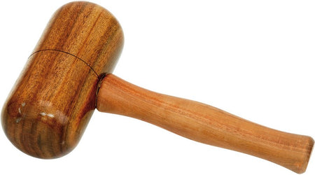 The Gray Nicolls Deluxe Bat Mallet, featuring a rounded head and smooth, curved handle for optimal cricket bat preparation, is displayed on a plain white background.