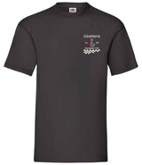 The Checkers Gymnastics T-Shirt by Martin Berrill Sports is a black kids’ top with a small left chest logo featuring the Checkers and Gymnastics Club name, gymnast graphic, checkered pattern, and Est. 1992.