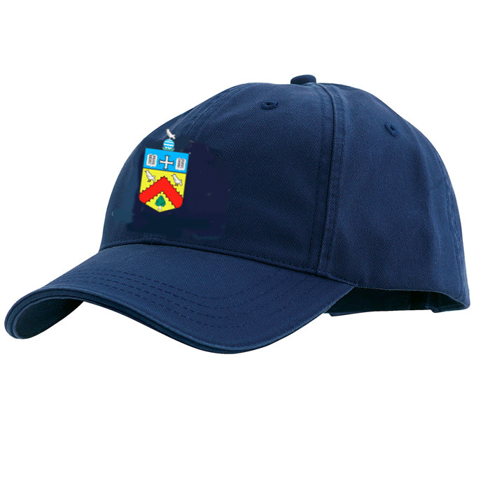 The Martin Berrill Sports Cheltenham Civil Service CC Baseball Cap is navy blue and features the club’s colorful embroidered logo with various front symbols.