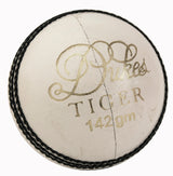 The Dukes Tiger Junior Coloured Cricket Ball is a white ball from Dukes, ideal for junior players, featuring stylish detailing and quality construction.