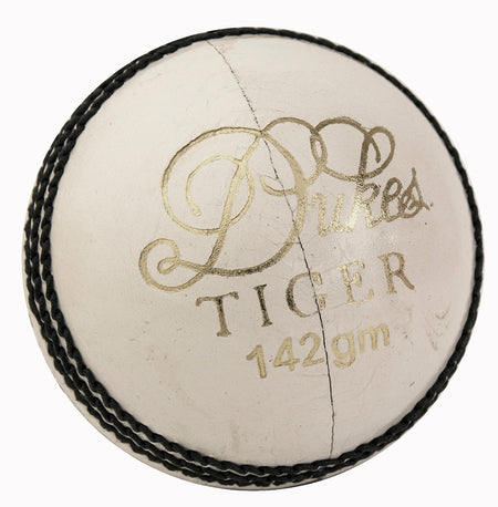 The Dukes Tiger Junior Coloured Cricket Ball is a white ball from Dukes, ideal for junior players, featuring stylish detailing and quality construction.