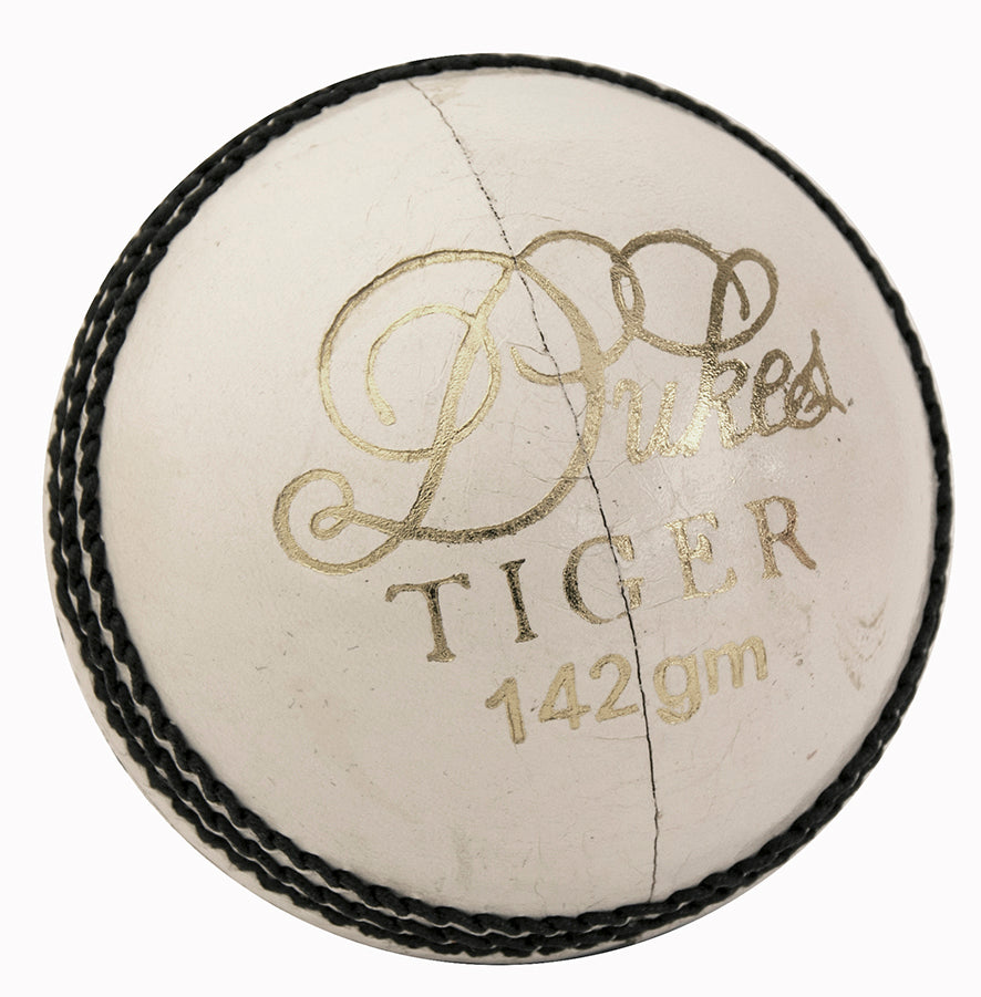 The Dukes Tiger Junior Coloured Cricket Ball is a white ball from Dukes, ideal for junior players, featuring stylish detailing and quality construction.