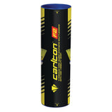 A cylindrical tube of Carlton F2 Shuttles by Carlton features a black and yellow design with the brand logo and product details printed vertically on the packaging.