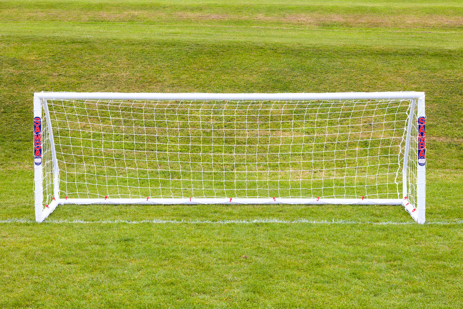 The Samba Match Goal 12 x 4 by Samba Sports is a weatherproof football goal, ideal for intense matches in any conditions.