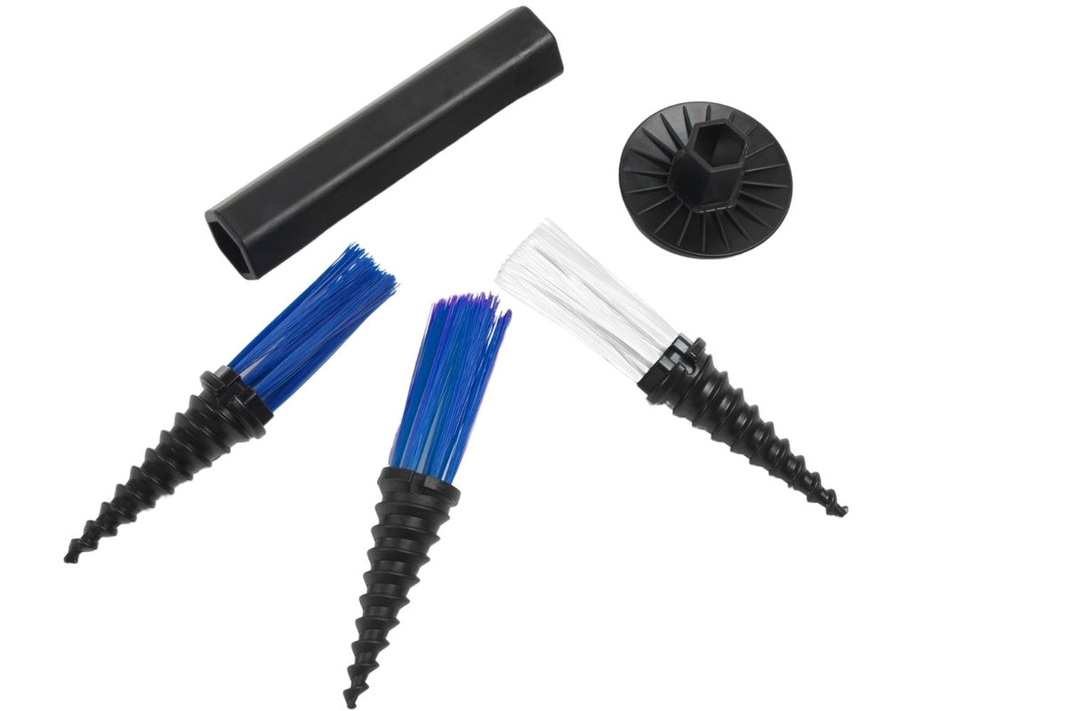 A pack of 25 Samba Grass Tuft Markers by Samba Sports in white, featuring a black cylindrical handle and a round black cap.