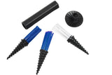 A pack of 25 Samba Grass Tuft Markers by Samba Sports in white, featuring a black cylindrical handle and a round black cap.