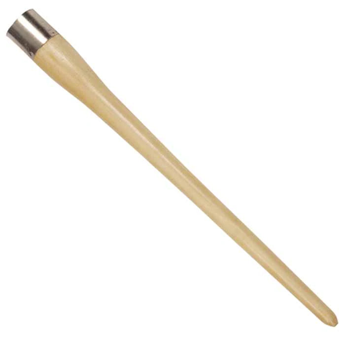 The Hunts County Gripping Cone is a tapered wooden handle with a metal ferrule, designed by Hunts County to help you re-grip your bat or securely fit various tool heads.