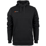 The Grays Mens Point Hoodie features a modern black design with a front kangaroo pocket, drawstrings, and the Grays logo in white and orange on the upper left chest—combining style and comfort for everyday wear.