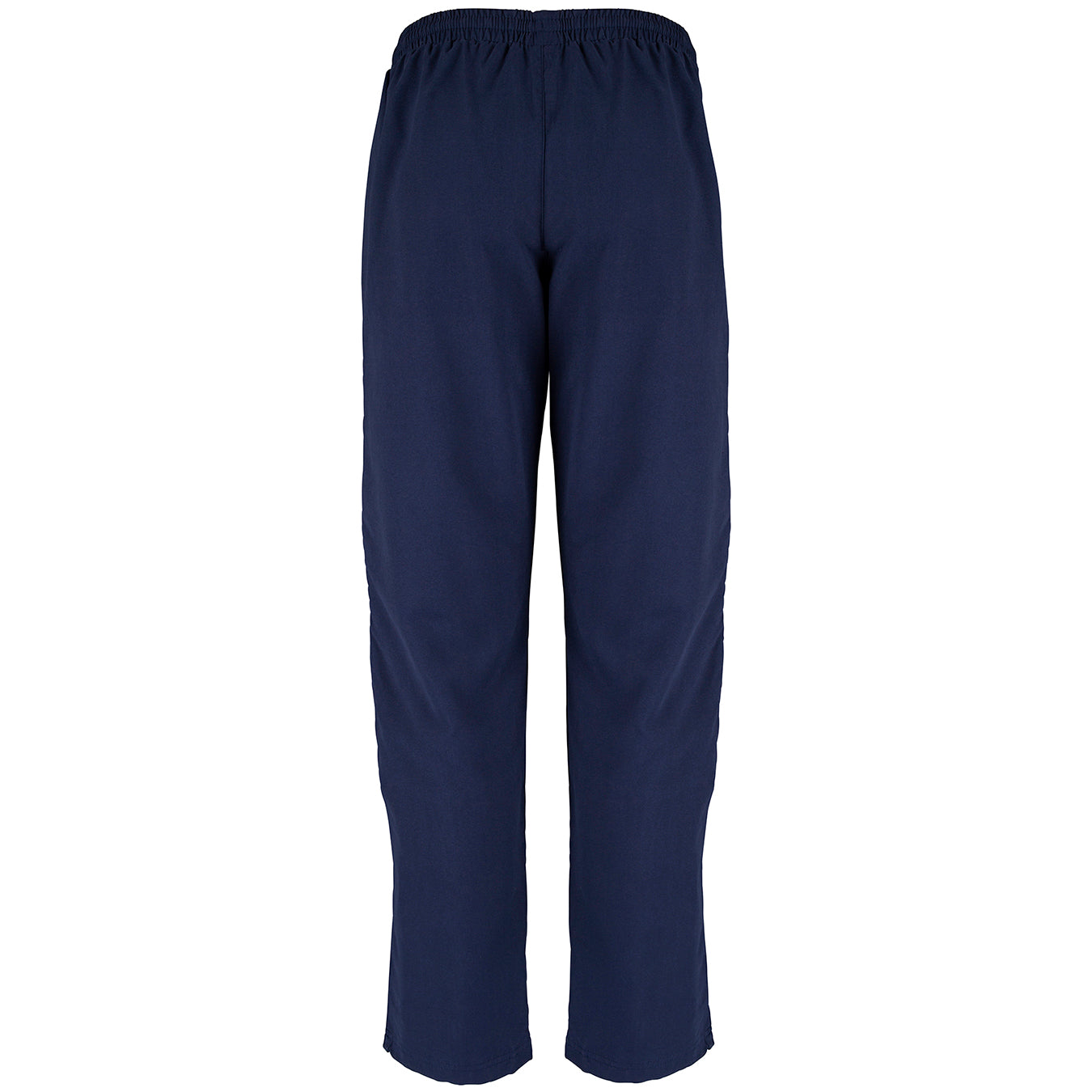 Grays Ladies Glide Trousers by Grays in navy blue, featuring an elasticated waist and long leg zipper, made from lightweight fabric. Shown from the back against a white background.