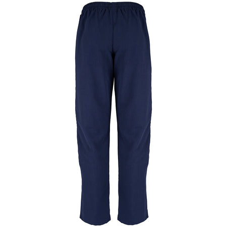 Grays Ladies Glide Trousers by Grays in navy blue, featuring an elasticated waist and long leg zipper, made from lightweight fabric. Shown from the back against a white background.