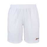 The Grays Mens Axis Hockey Short by Grays is a pair of lightweight white performance shorts featuring a breathable elastic waistband and a small Grays logo on the bottom right corner.