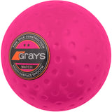The Grays Match Hockey Balls - Box of 60 features bright pink balls with a dimpled pattern, ideal for club-level performance and consistent play. From trusted brand Grays.