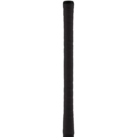 A close-up of the Grays Twintex Grip by Grays, featuring a black, textured hexagonal design for top hand control, shown vertically against a white background. Ideal for enhancing grip on hockey sticks and other sports equipment.