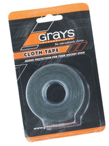 A roll of Grays Cloth Tape in black, visible through clear packaging, offers added protection for your hockey stick shaft. The tape is 36mm x 9m and features the Grays brand.