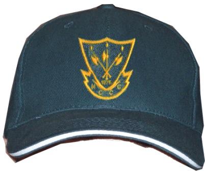 The Highnam Court CC Baseball Cap by Martin Berrill Sports is dark green with a yellow embroidered club logo, crossed bats and stumps, NCC initials, and a white-striped brim—a must-have for any club supporter.