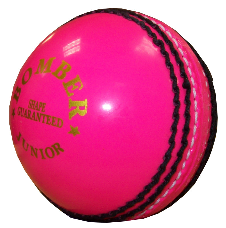 The Hunts County Bomber Ball, a pink cricket ball by Hunts County, is an ideal power-practice ball for focused training sessions.