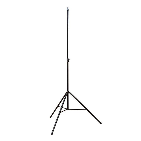 The Ritelite Sports Lite Tripod is a lightweight black stand with three extended legs and an air cushioned mast, designed to support lights, cameras, or equipment. It stands upright against a plain white background.
