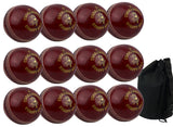 The Kookaburra County Star Red 12 Pack with Ball Bag includes twelve red cricket balls and a black bag, all from Kookaburra.