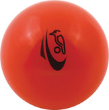 An orange Kookaburra Burra Smooth Hockey Ball by Kookaburra, featuring a black stylized bird logo and curved line, is shown against a white background.