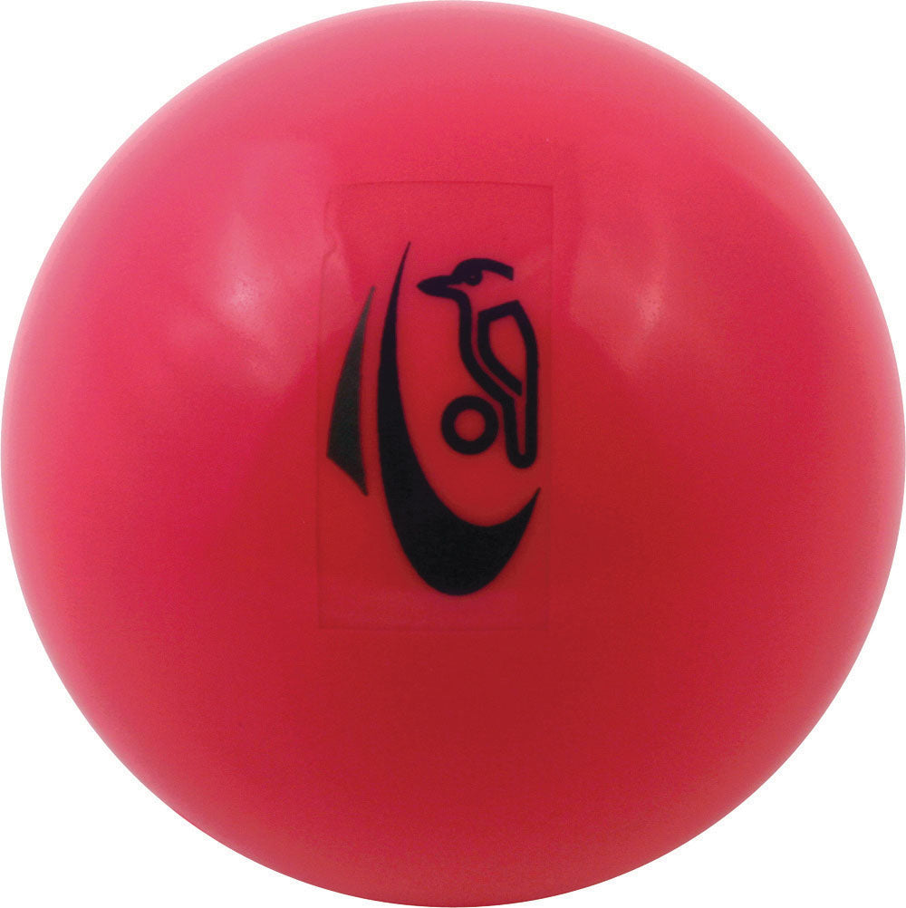 The Kookaburra Burra Smooth Hockey Ball is a bright pink ball featuring the iconic black Kookaburra bird logo at its center.