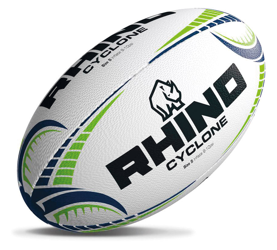 Rhino Cyclone White Rugby Ball