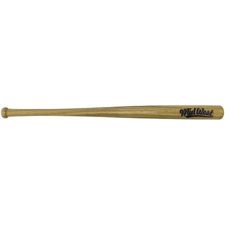 The Midwest Slugger Baseball Bat & Ball by Midwest features a wooden bat with a natural finish, soft rubber core, and "Midwest" in black script near the barrel—perfect for practice baseball sessions.
