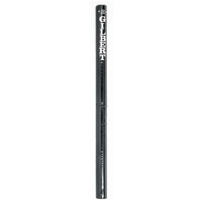A black Gilbert netball post protector, featuring the brand name GILBERT in vertical white capitals near the top, similar in style to a cylindrical rugby kicking tee.