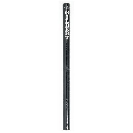 A black Gilbert netball post protector, featuring the brand name GILBERT in vertical white capitals near the top, similar in style to a cylindrical rugby kicking tee.