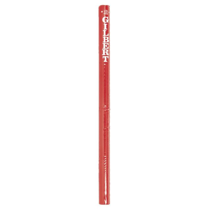 A red pencil with white text, inspired by the bold design of Gilbert Netball Post Protectors from Gilbert.