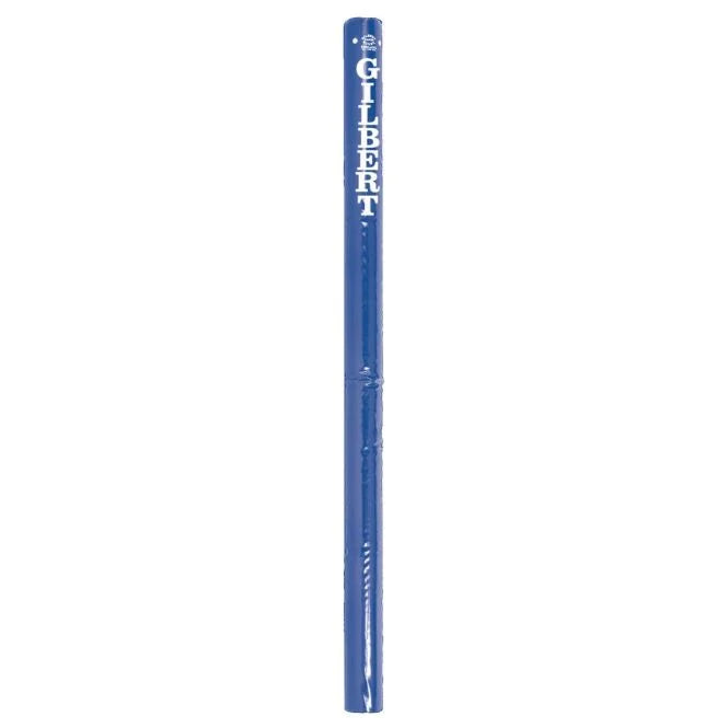 The Gilbert Netball Post Protectors in royal blue combine style and safety for your court, with the GILBERT brand name featured vertically in bold white letters near the top of each cylindrical tube.