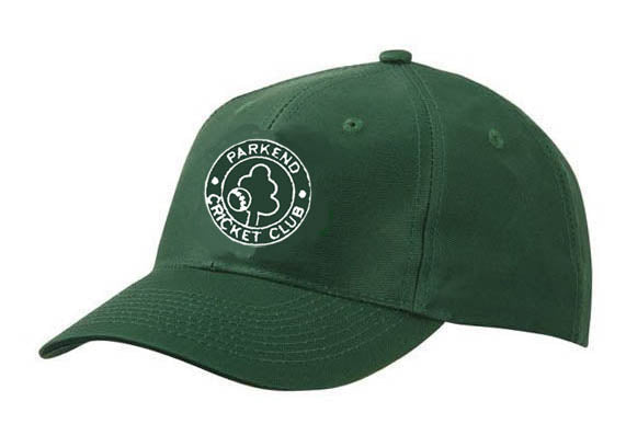 The Parkend CC Baseball Cap by Martin Berrill Sports is green with the club's logo in white on the front.